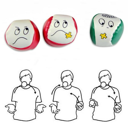 Cartoon Smile Face Juggling Ball PU Leather Bean Bag Kids Interactive Toys